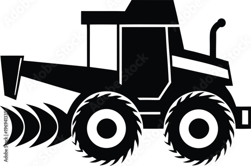 tractor silhouette vector illustration