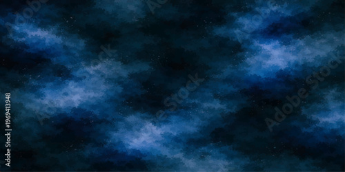 Abstract an artistic, and abstract representation of a stormy, turbulent night sky, painted in deep shades of blue and black, swirling together to evoke a sense of mystery and drama.