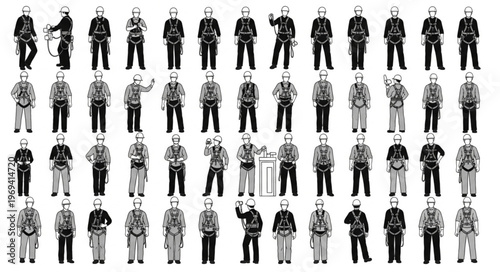 Collection of Diverse Professional Uniforms and Outfits.