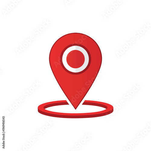 A red map pin icon with a concentric circle on a white background Free Download A red map pin icon with a concentric circle on a white background - GFXLoad