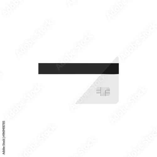 A light gray, rectangular payment card with a black magnetic stripe and a chip