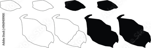 Malta island map outlines and silhouettes in black and white style