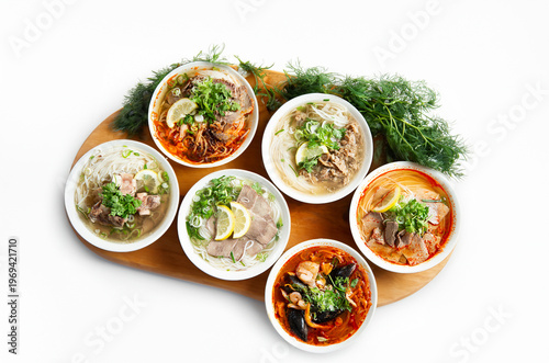 Various Southeast Asian food on the table