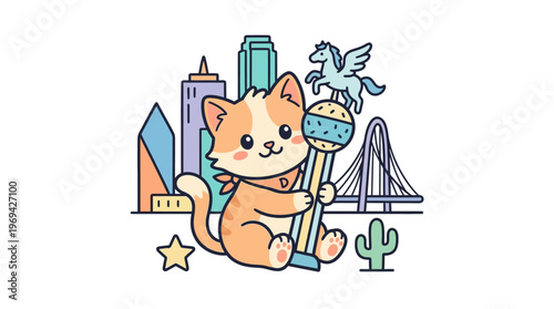 Cute Kitten Enjoying Dallas Texas