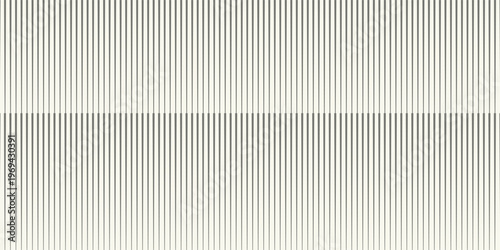 Optical illusion of wave-like motion created by vertical black lines of varying thickness. Abstract black-and-white design demonstrating visual perception and geometric distortion.