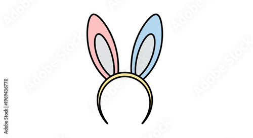 Colorful bunny ears headband accessory.