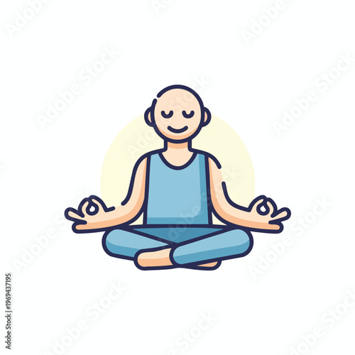 A serene figure meditates in a lotus pose, eyes closed, hands in a mudra