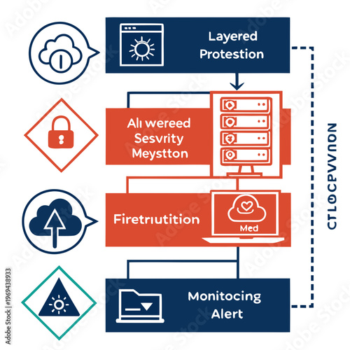 Cloud security layered system infographic