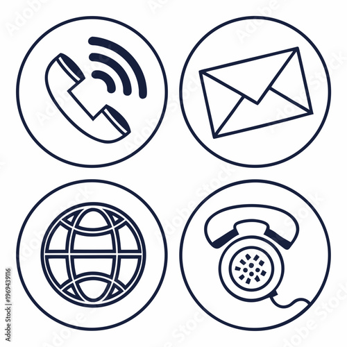 Contact us icon set for business with contact us