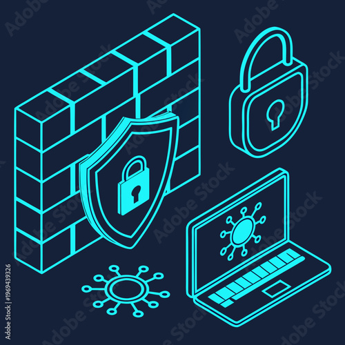 Cyber security firewall and laptop protection