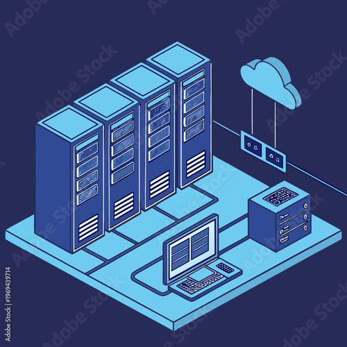 Photography Cloud computing data center server setup