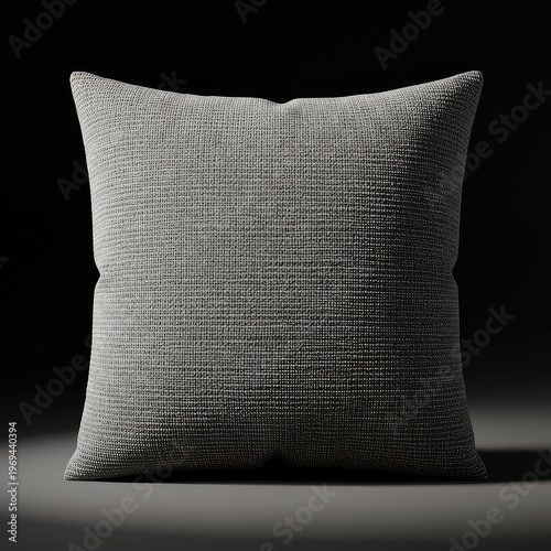 A plush, square decorative cushion pillow with a unique woven texture provides ultimate comfort and enhances modern interior home design aesthetics ,simple ,cushion ,domestic life
