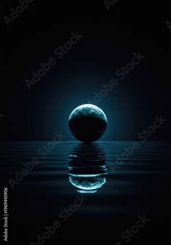 A tranquil surface of deep, still water creates a natural mirror, illustrating profound, thoughtful introspection and mental clarity ,deep ,metaphorical ,insight