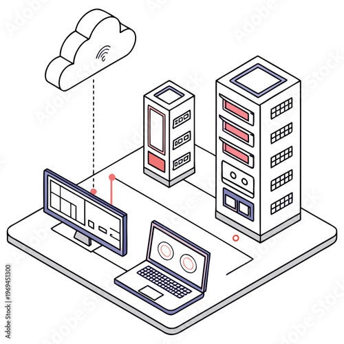 Isometric cloud server network infrastructure