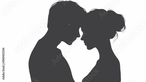 silhueta de casal romantico conceito conexao e amor intimidade relacionamento minimalista