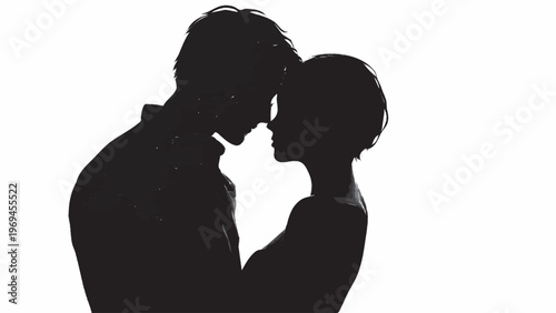 silhueta de casal romantico conceito conexao e amor intimidade relacionamento minimalista