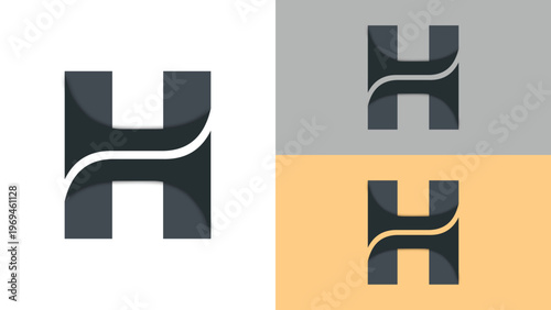 Simple, unique modern letter H logo design concept. Vector