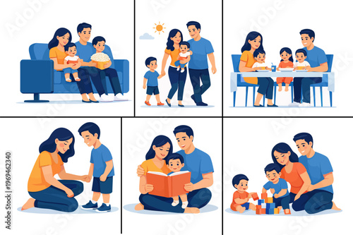 077-25-Family spending happy time together, bonding, playing, eating, and interacting