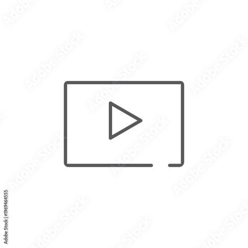 Free Download Minimalist linear video player icon representing media playback, movie streaming, digital content, and multimedia interface for web and application designs.
 - GFXLoad