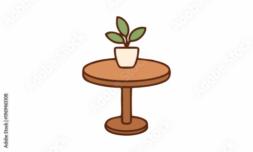 line art color of wooden table cartoon illustration