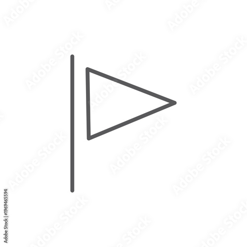 Minimalist flag icon achievement marker and location destination symbol for mobile app UI and web design vector illustration.
