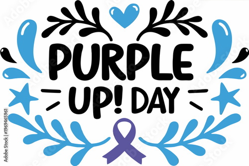 PURPLE UP! DAY vector illustration isolated on white background