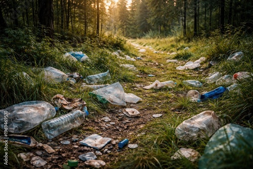Environmental damage from human littering in natural forest grasslands with scattered plastic waste