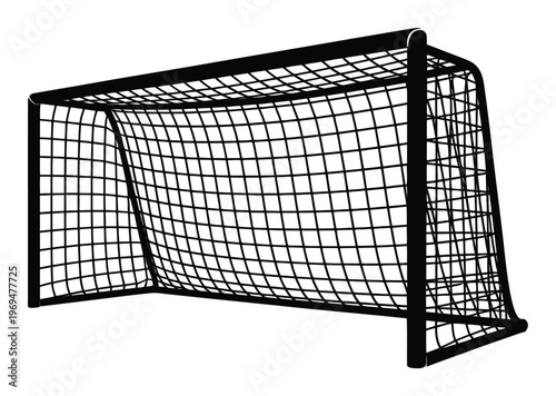 Black and White of a Soccer Goal
