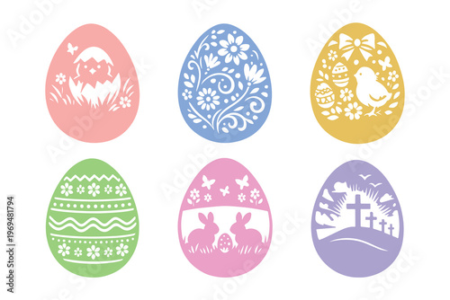 soft color easter egg with motif