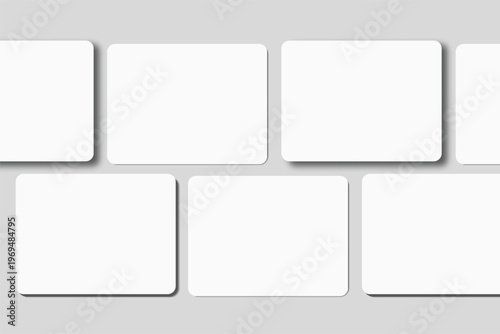 Minimal rounded screen mockup set with soft shadows on background. Clean template for UI design, app presentation, website, social media content, branding, and digital marketing with copy space