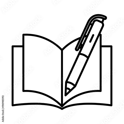 Open book and pen icon