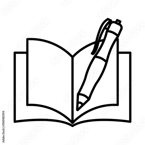 Open book and pen icon