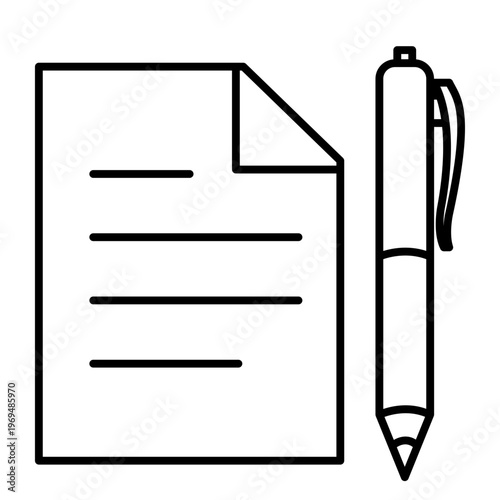 Paper and pen icon