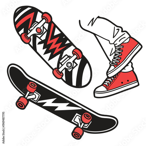 Skateboarding culture elements