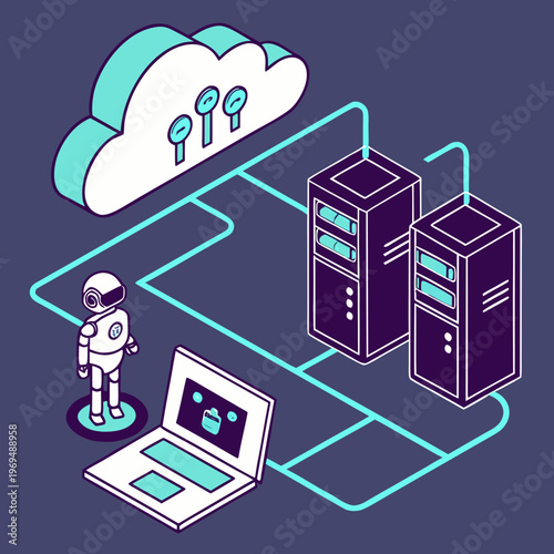 Isometric cloud server and AI robot