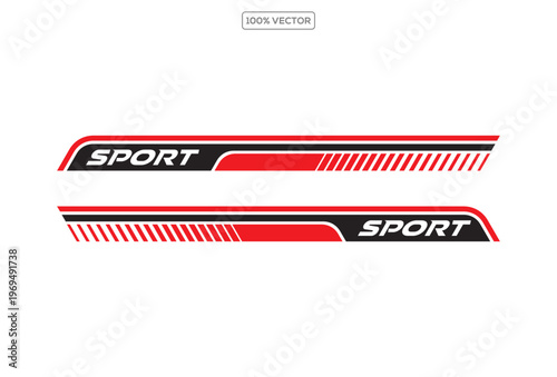 Wrap Design For Car vectors. Sports stripes, car stickers design