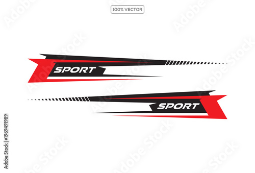 Wrap Design For Car vectors. Sports stripes, car stickers