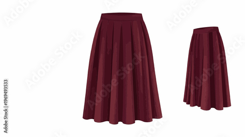 Elegant burgundy pleated maxi skirt with a high waist, perfect for formal occasions or stylish everyday wear.