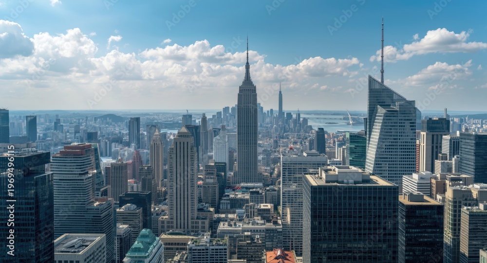 Obraz premium High rise dominated cityscape with dynamic urban features