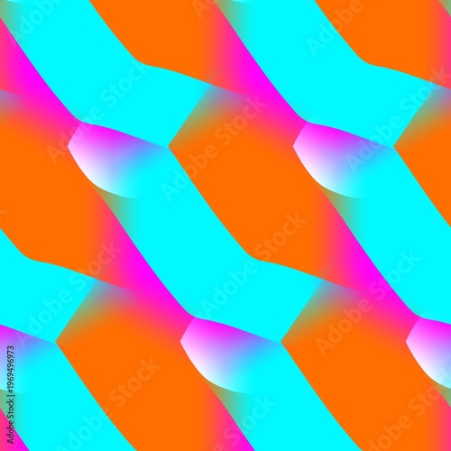 Colorful abstract digital artwork with vivid neon tones kaleidoscopic geometric shapes and smooth gradients showing psychedelic visual style suitable for backgrounds design and creative projects