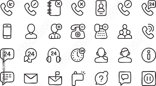 Customer communication and support icons for UI UX and digital platforms