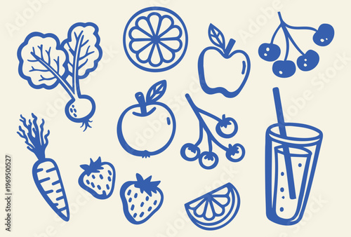 A collection of fruits and vegetables for a healthy smoothie