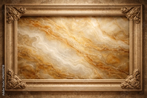 Horizontal stone frame backdrop with onyx wall carved texture and copy space