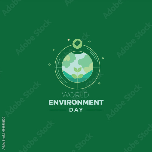 World environment day with green earth globe