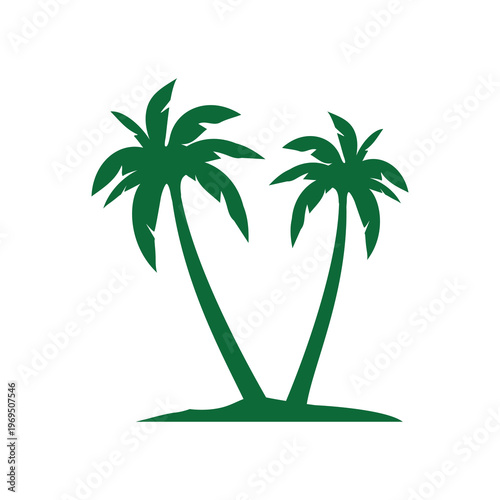 Simple coconut tree design on white background. Vector, eps 10
