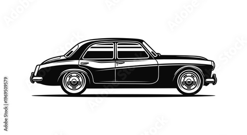 Classic retro car vector.