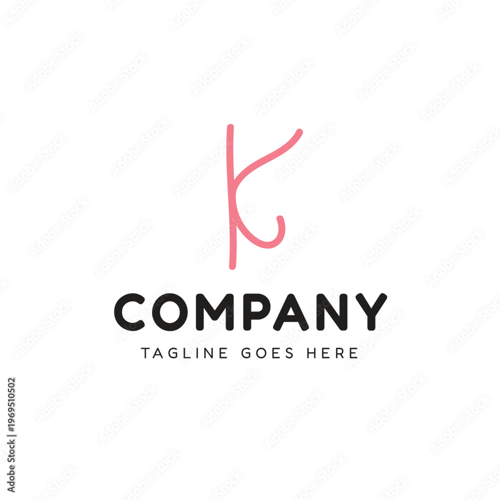 Obraz premium Creative K letter line art logo design for business branding