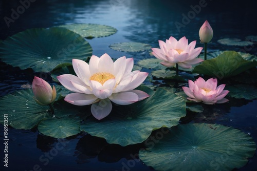 Serene arrangement of lotus...