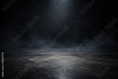 Empty studio dark room with...