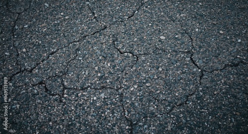 Tight shot of rugged asphal...